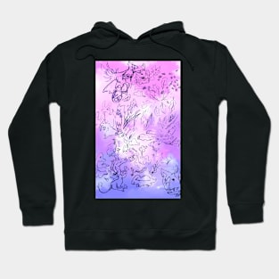 Cute Doodles on Watercolor Bisexual Flag Hoodie